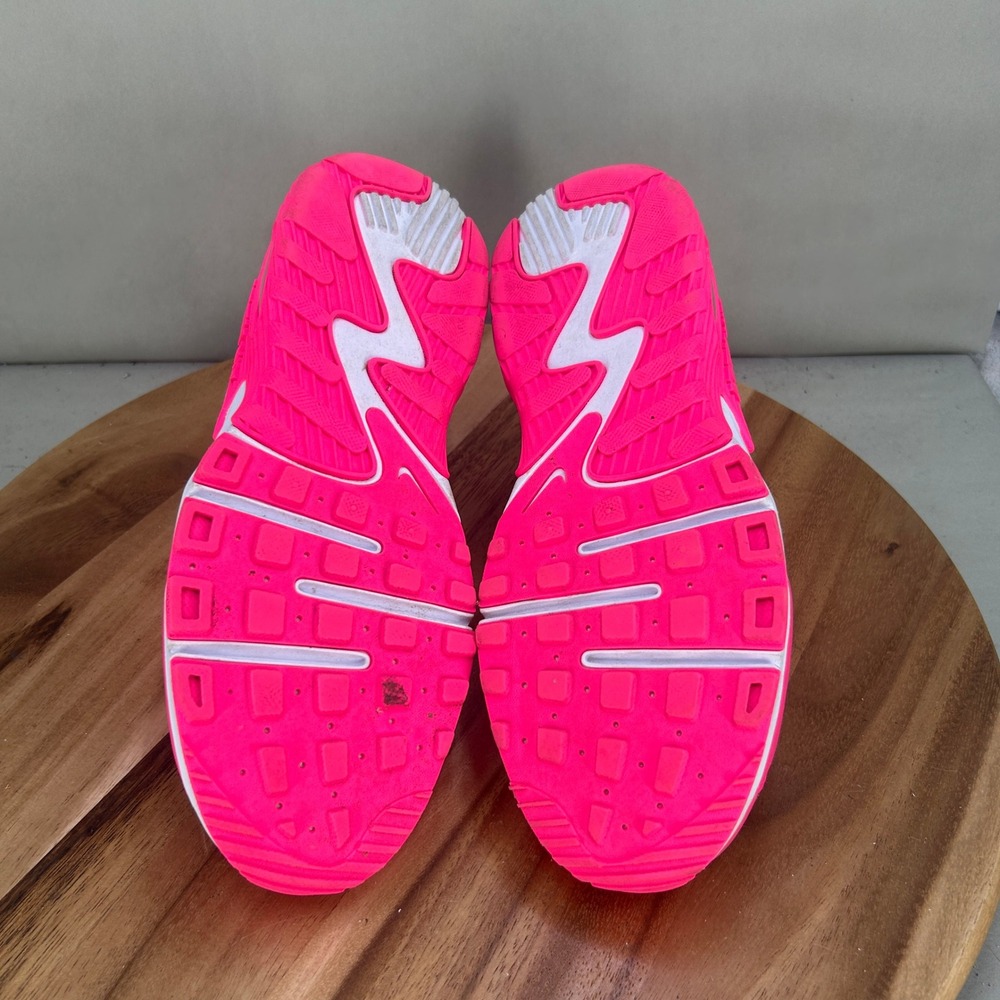 Nike Women's Bright Pink and White Sneakers - Picture 7 of 8